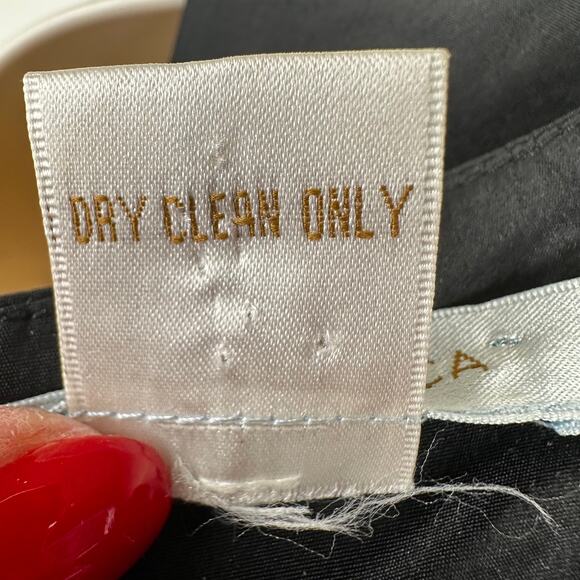 Fiori di Zucca 100% Silk Dress Sleeveless Split V-Neck Black 10 Wedding Event - Picture 9 of 10